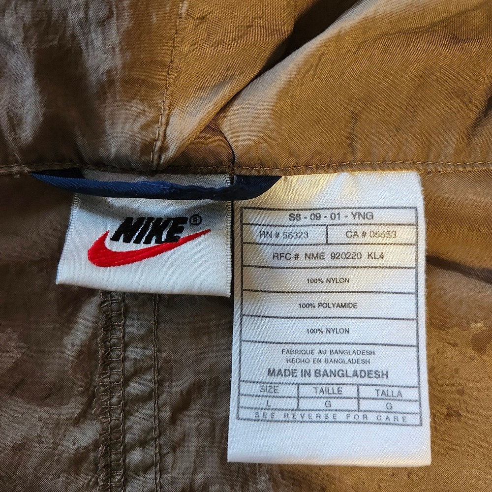 NIKE Vintage 90's Swoosh  Windbreaker Jacket 1/2 zip Blue Tan Colorblock Mens L - Picture 6 of 9